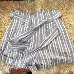 🆕 High-Waist Striped Shorts - Blue/White 🆕